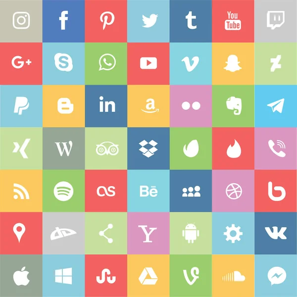 Conjunto Iconos Redes Sociales — Archivo Imágenes Vectoriales