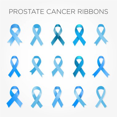 Mavi kurdele prostat kanserine karşı kümesi.