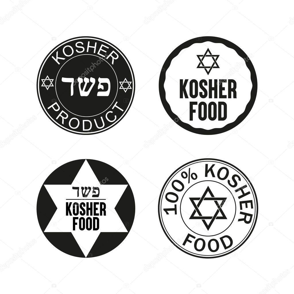 Kosher icon set. Vector illustration.