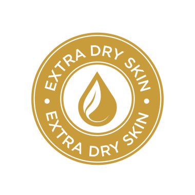 Ekstra kuru cilt simgesi. Kişisel bakım ürünleri için cilt tipi göstergesine sahip etiket.