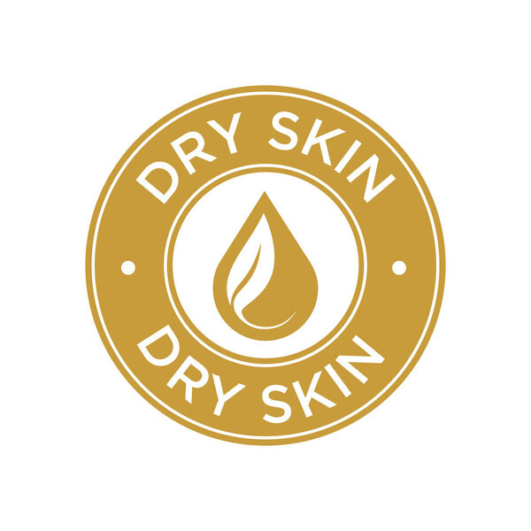 Dry skin icon. Label with skin type indicator for personal care products.