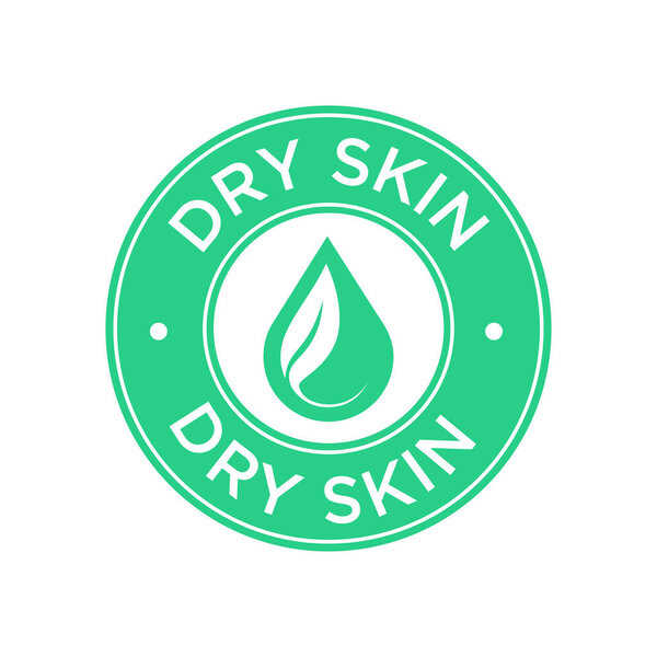 Dry skin icon. Label with skin type indicator for personal care products.
