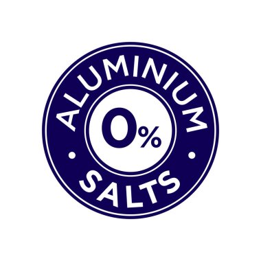 Alüminyum ücretsiz simge tuzlar. Etiket deodorantlar ve diğerleri için kişisel bakım ürünleri.