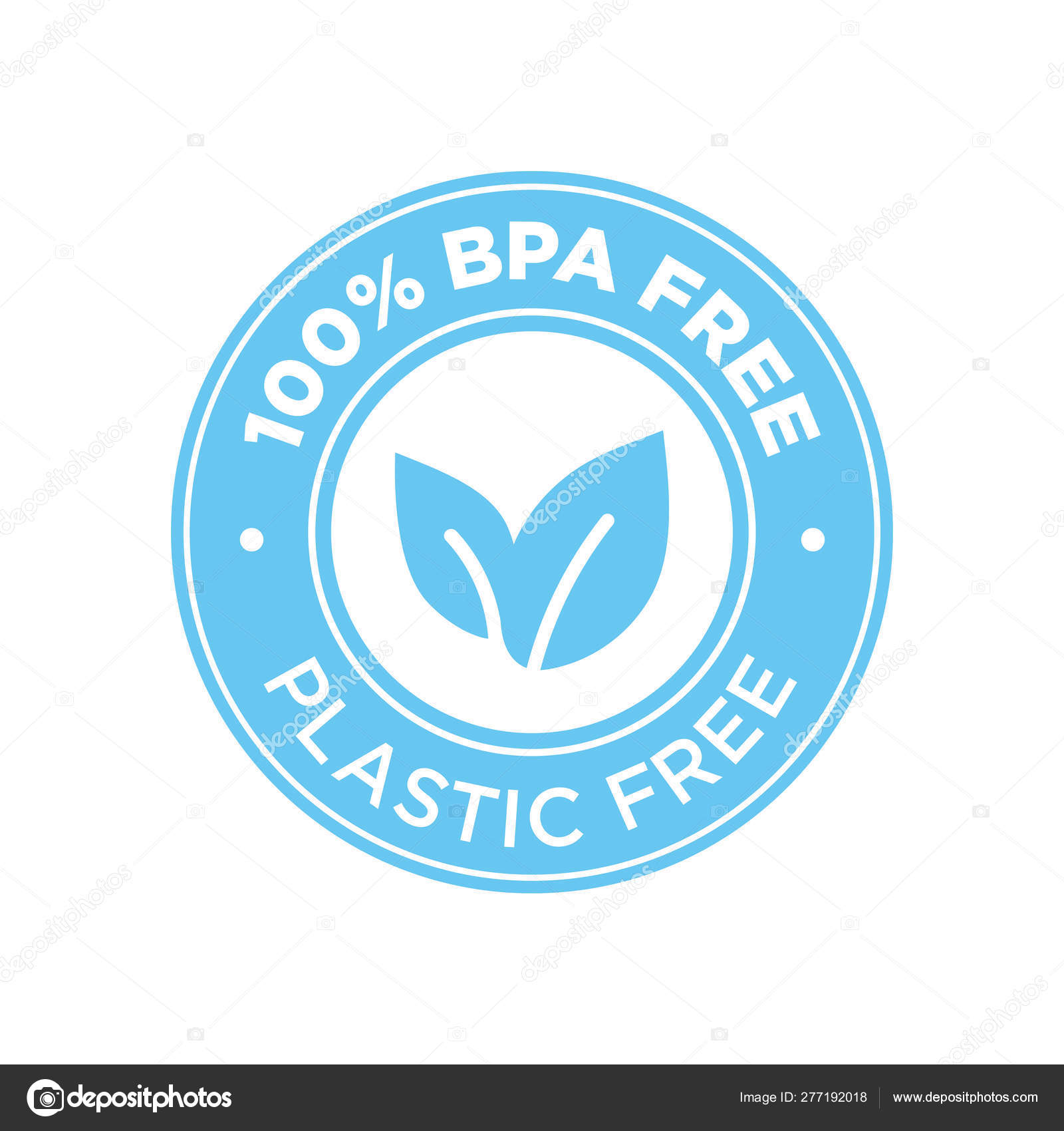 100 Bpa Free 100 Plastic Free Icon Blue Symbol Stock Vector Image by