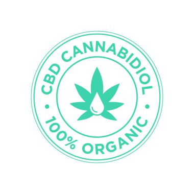 Cbd Cannabidiol simgesi. %100 Organik.