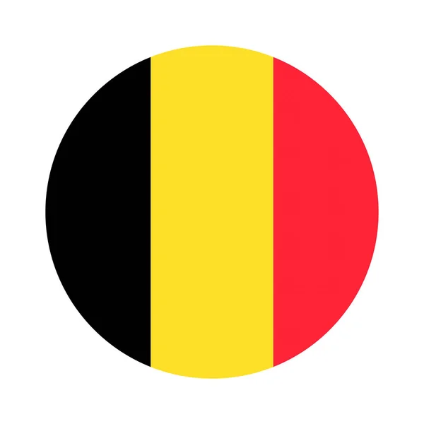 Drapeau Rond Belgique Icône Isolée Sur Fond Blanc — Image vectorielle