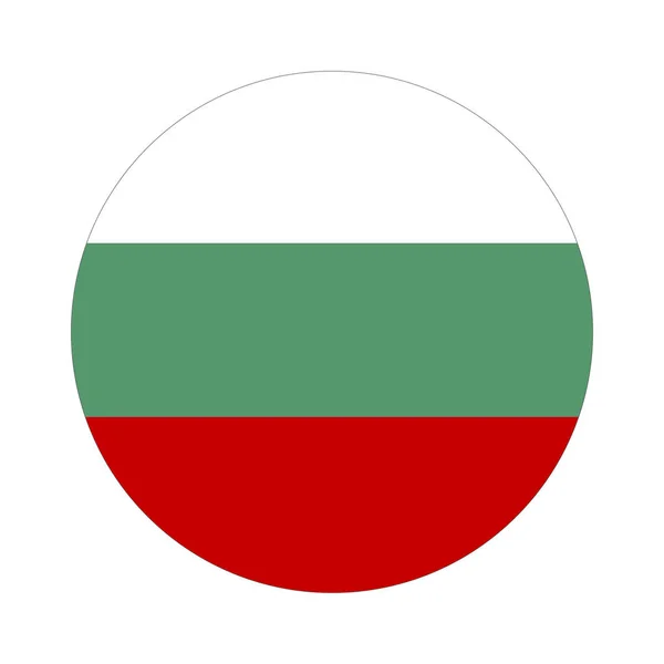 Kruhová Vlajka Bulharska Samostatná Ikona Bílém Pozadí — Stockový vektor
