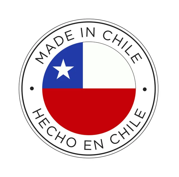 Hecho Chile Icono Bandera — Vector de stock