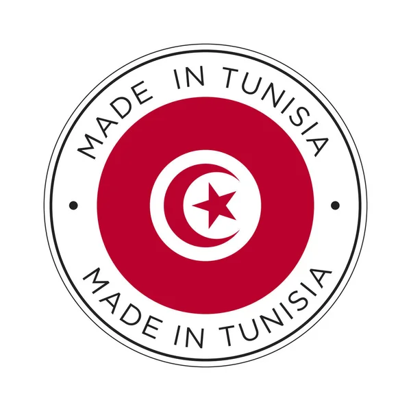 Hecho Túnez Icono Bandera Icono Vector Redondo — Archivo Imágenes Vectoriales