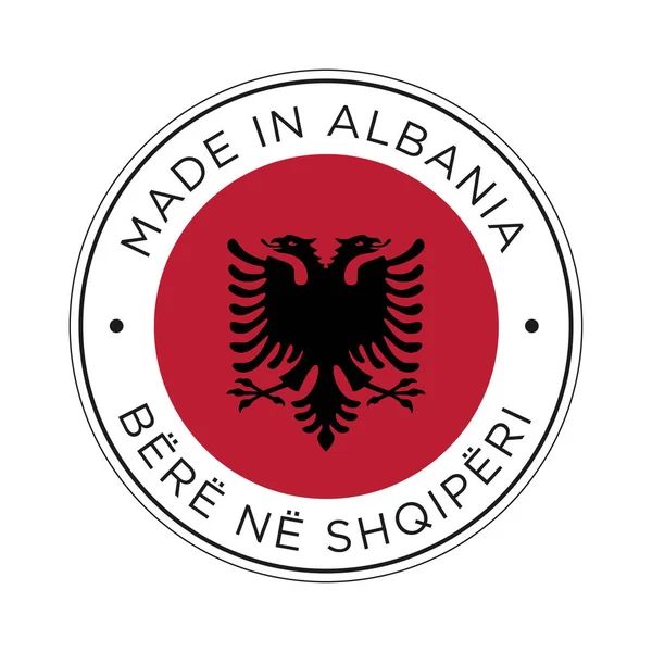 Hecho en Albania icono de la bandera . — Archivo Imágenes Vectoriales