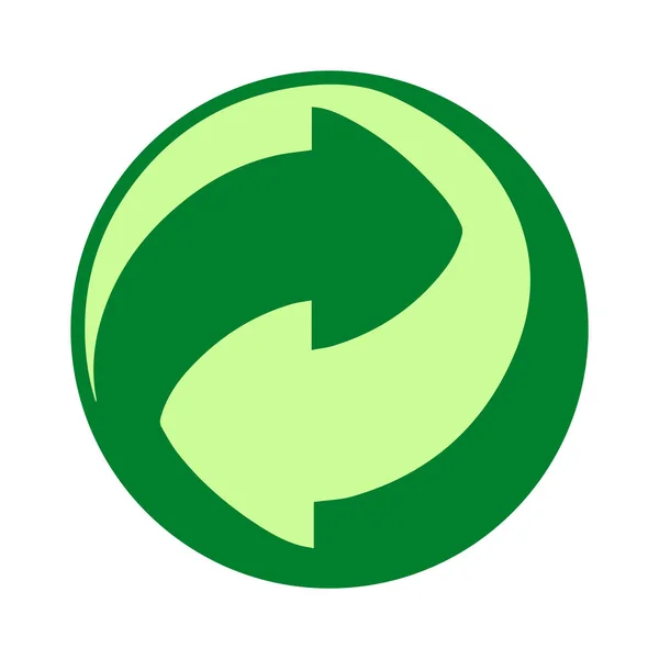 Зелений Круглий Символ Переробки Пластикових Пакетів — стоковий вектор