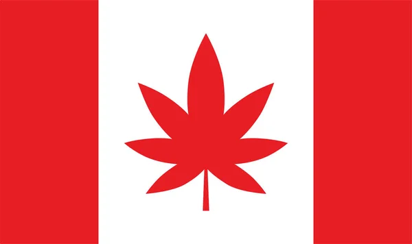 Флаг Канады Листьями Майхуаны — стоковый вектор