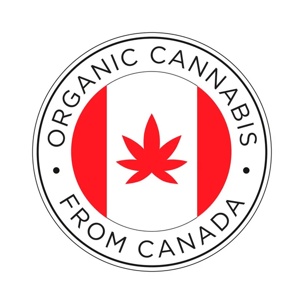 Ikona Organické Konopí Kanady — Stockový vektor