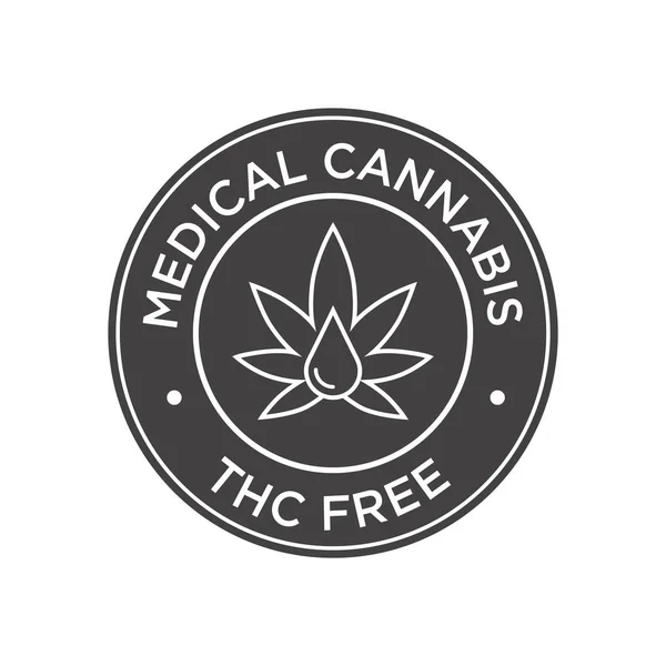 Lékařská Cannabis. Ikona volné ikony THC. — Stockový vektor