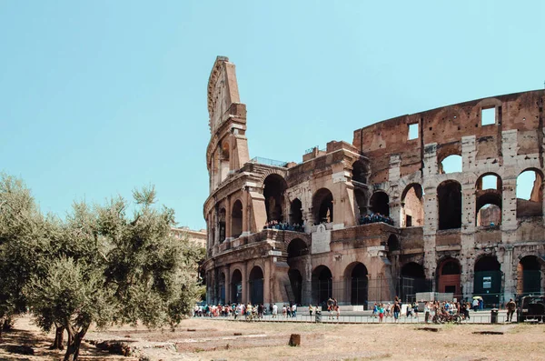 Exterior Colosseum Coliseum Sunny Day Rome Italy — Stock Photo, Image