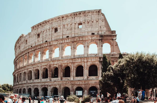 Exterior Colosseum Coliseum Sunny Day Rome Italy — Stock Photo, Image