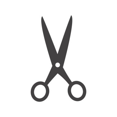 Basit makas simgesi. Siyah ve izole vektör.