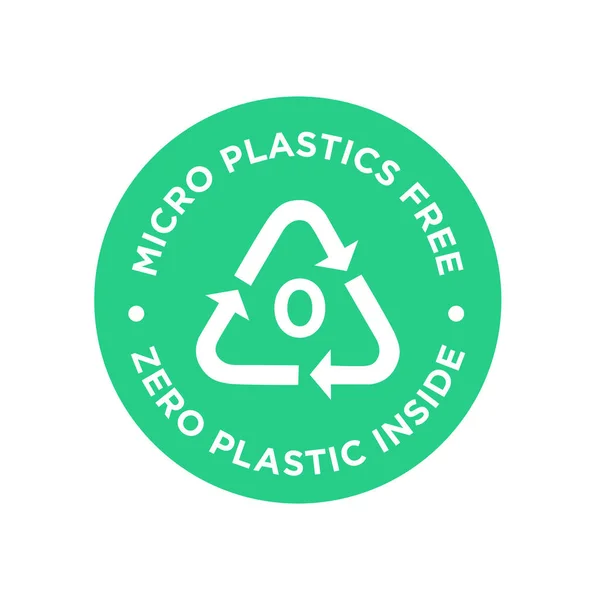 Micro Πλαστικό Ελεύθερο Εικονίδιο Μηδέν Πλαστικό Εσωτερικό Σύμβολο — Διανυσματικό Αρχείο