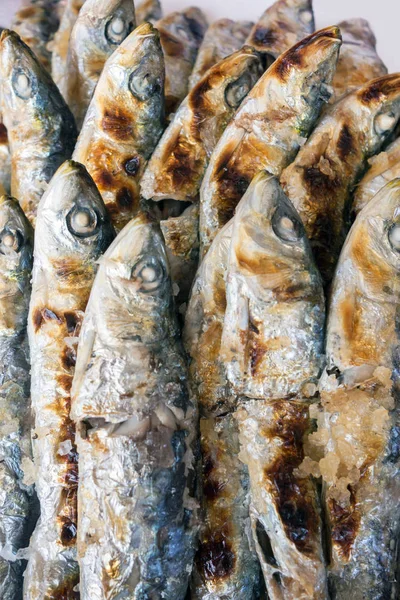 Grilled Sardines Fish Plate — Stock Photo, Image