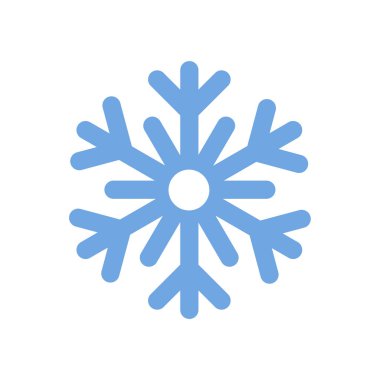 Beyaz arkaplanda çizgi biçimi tasarımında basit kar tanesi simgesi. Noel süsü ve süsü için..