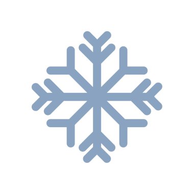 Beyaz arkaplanda çizgi biçimi tasarımında basit kar tanesi simgesi. Noel süsü ve süsü için..
