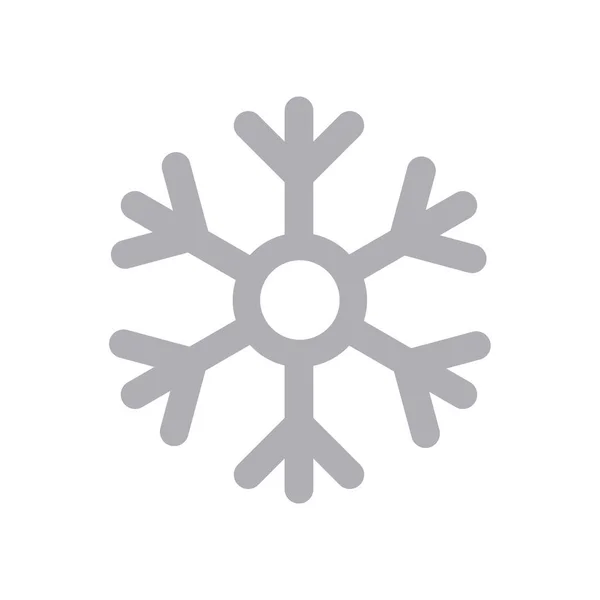 Semplice Icona Fiocco Neve Linea Disegno Stile Sfondo Bianco Decorazione — Vettoriale Stock