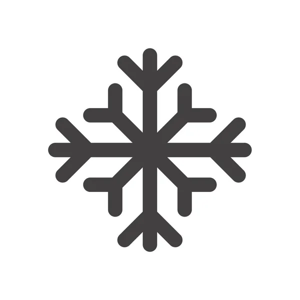 Eenvoudige Sneeuwvlok Pictogram Lijn Stijl Ontwerp Witte Achtergrond Voor Kerstversiering — Stockvector