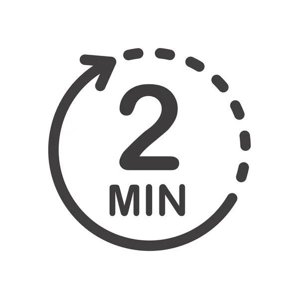 Icône Deux Minutes Symbole Pour Les Étiquettes Produits Différentes Utilisations — Image vectorielle