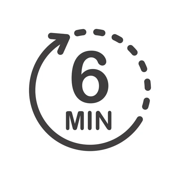 Ikona Šest Minut Symbol Štítků Výrobku Různé Použití Jako Doba — Stockový vektor