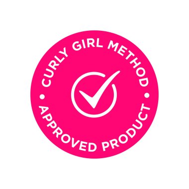 Curly Girl Method (CGM) ürün sembolünü onayladı. Saç ürünleri için pembe simge.
