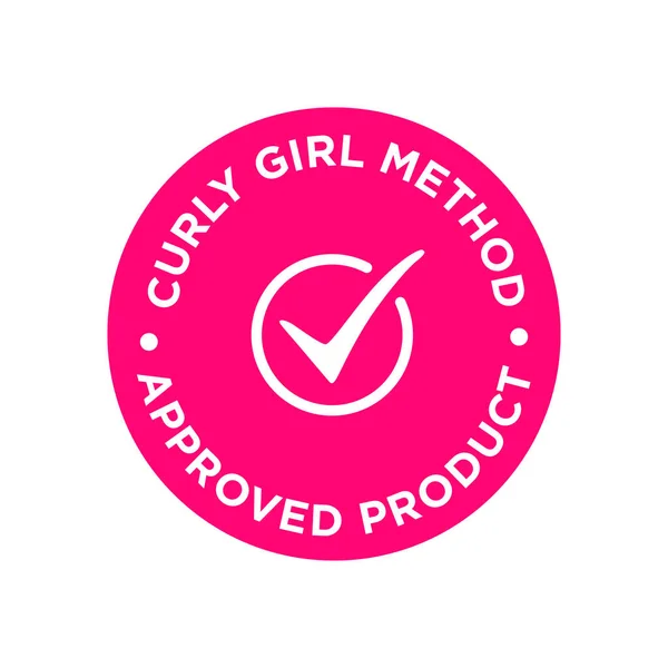 Curly Girl Method Cgm Zugelassenes Produktsymbol Pinkfarbenes Symbol Für Haarprodukte — Stockvektor
