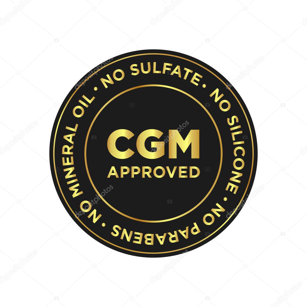 Curly Girl Method (CGM) approved product symbol. No sulfate, no silicone, no parabens, no mineral oil. Icon for hair products.