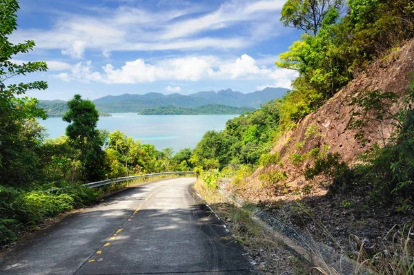 Sinuoso Camino Montaña Través Selva Tropical Costa Isla Koh Chand —  Fotos de Stock