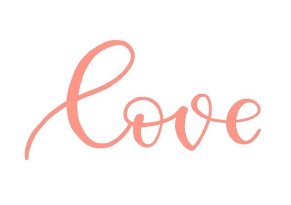 Caligrafía inscripción Amor. Hermosa inscripción el 14 de febrero . — Foto de Stock