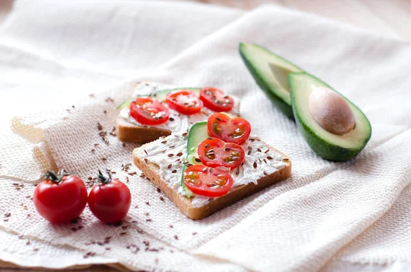 Fletley Alimentos Saludables Saludables Decir Estos Son Tostadas Frutas Sésamo — Foto de Stock