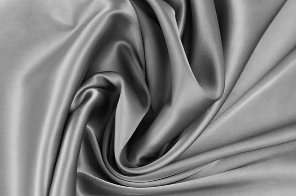 Sfondo da tessuto di raso di colore grigio . — Foto Stock