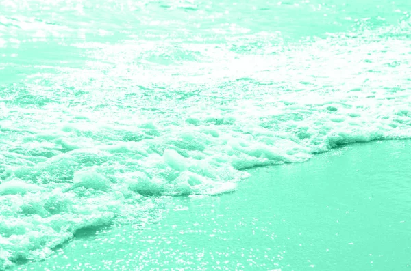 Closeup sea wave in mint color. — Stock Photo, Image