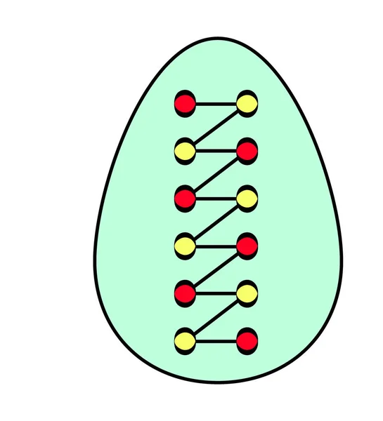 Στυλιζαρισμένη πολύχρωμο Πασχαλινό αυγό σε επίπεδη στυλ. Διάνυσμα — Διανυσματικό Αρχείο