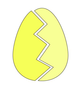 Renkli Paskalya yortusu yumurta çatlamak düz tarzı ile. Vektör.