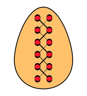 Renkli Paskalya yortusu yumurta bağlama ile dekore edilmiştir. Bir bağlama ile stilize spor top. Düz. Vektör.