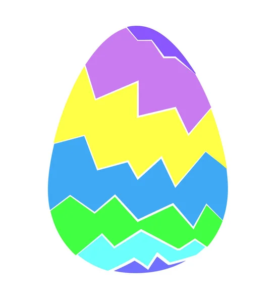 Όμορφο πολύχρωμο Πασχαλινό αυγό. Επίπεδη εικόνα. Διάνυσμα. — Διανυσματικό Αρχείο