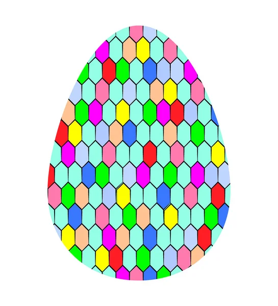 Современное пасхальное яйцо, декорированное мозаикой, плиткой. Плоская иконка. Вектор — стоковый вектор