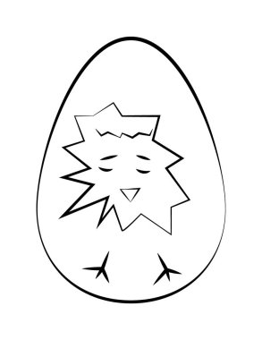 Güzel bir küçük tavuk görüntü ile düz yumurta simgesi. Vektör.