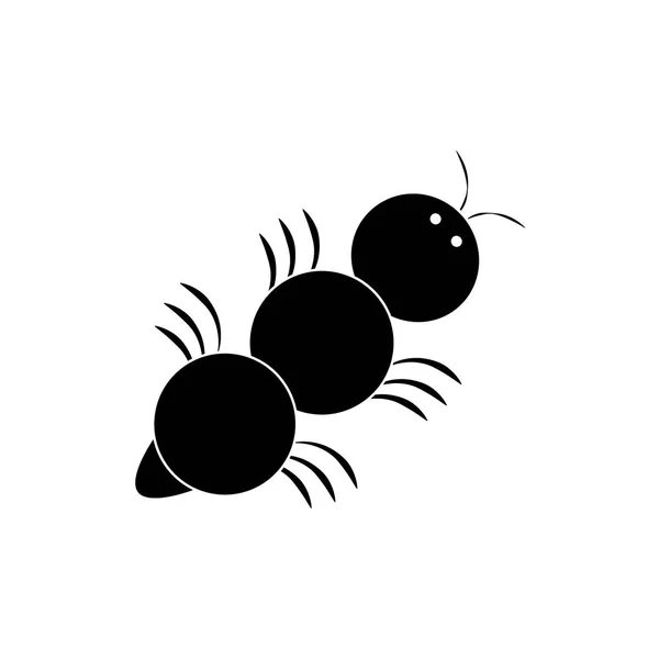 在白色背景查出的蚂蚁剪影。扁平风格. — 图库矢量图片