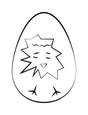 Güzel bir minik tavuk görüntüsü ile düz yumurta simgesi. .