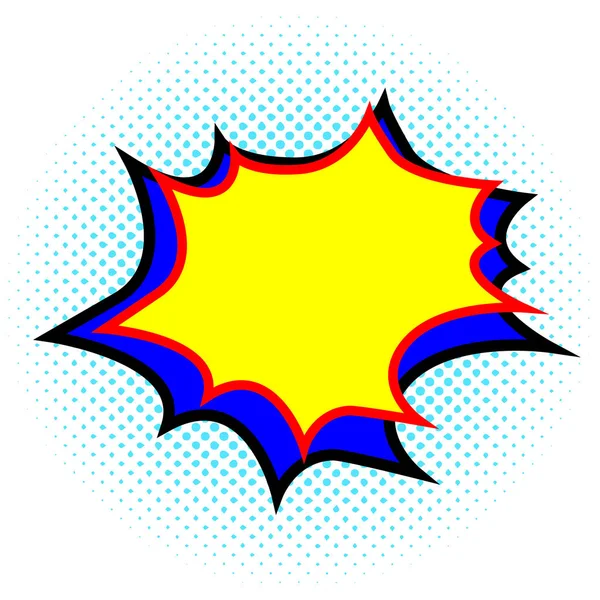 Κενό πρότυπο κίτρινο και μπλε έκρηξη, φούσκα ομιλίας. Γελοιογραφία κόμικ στυλ. Ποπ Αρτ. Διάνυσμα — Διανυσματικό Αρχείο