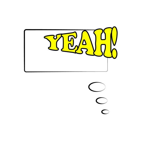Векторная иллюстрация. Шаблон рамы в стиле комиксов поп-арта изолирован на белом фоне. Комическая речь с текстом YEAH . — стоковый вектор