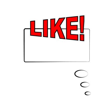 Vektör illüstrasyon. Beyaz arka planda yalıtılmış çizgi roman pop art stilinde çerçeve şablonu. Metin Like ile komik kabarcık konuşma.