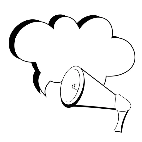 Bullhorn és a beszéd buborék fehér háttér komikus stílusban. P — Stock Vector