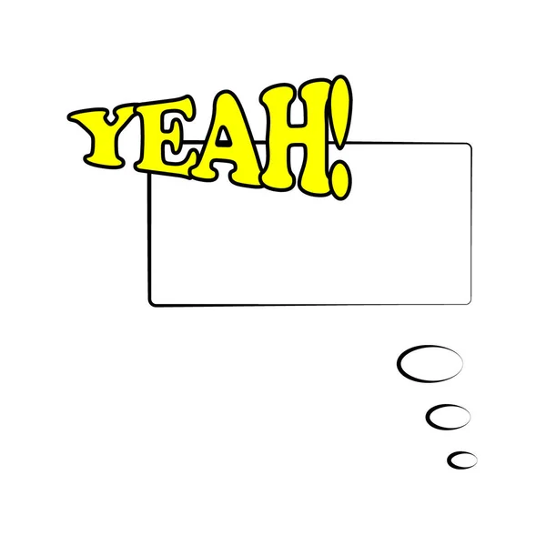 Иллюстрация. Шаблон рамы в стиле комиксов поп-арта изолирован на белом фоне. Комическая речь с текстом YEAH . — стоковое фото